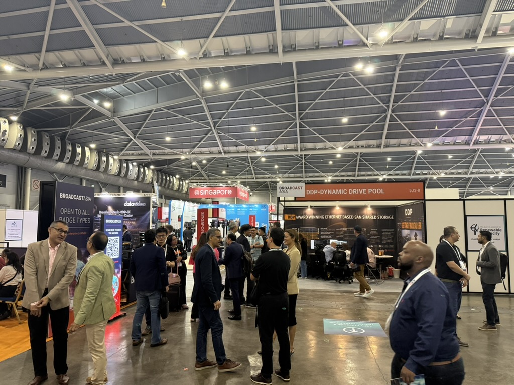 Delegates arriving at a major Singapore trade show