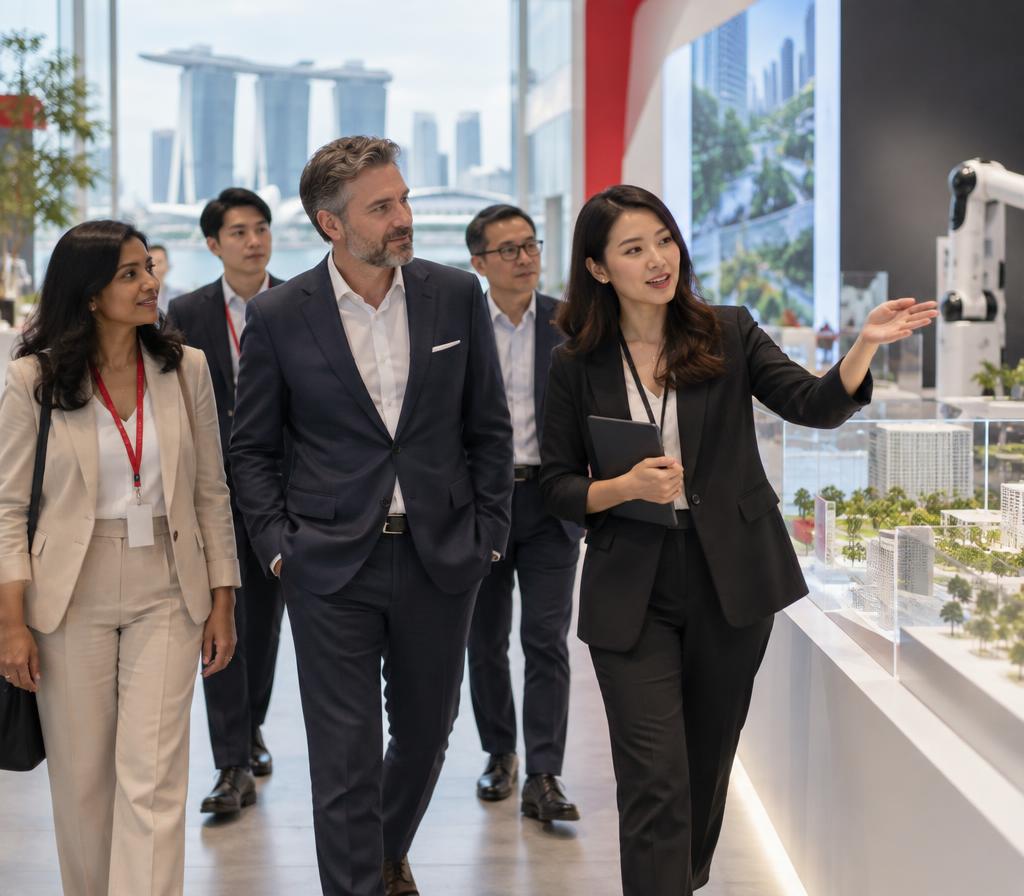 Business delegation on a guided technical visit
